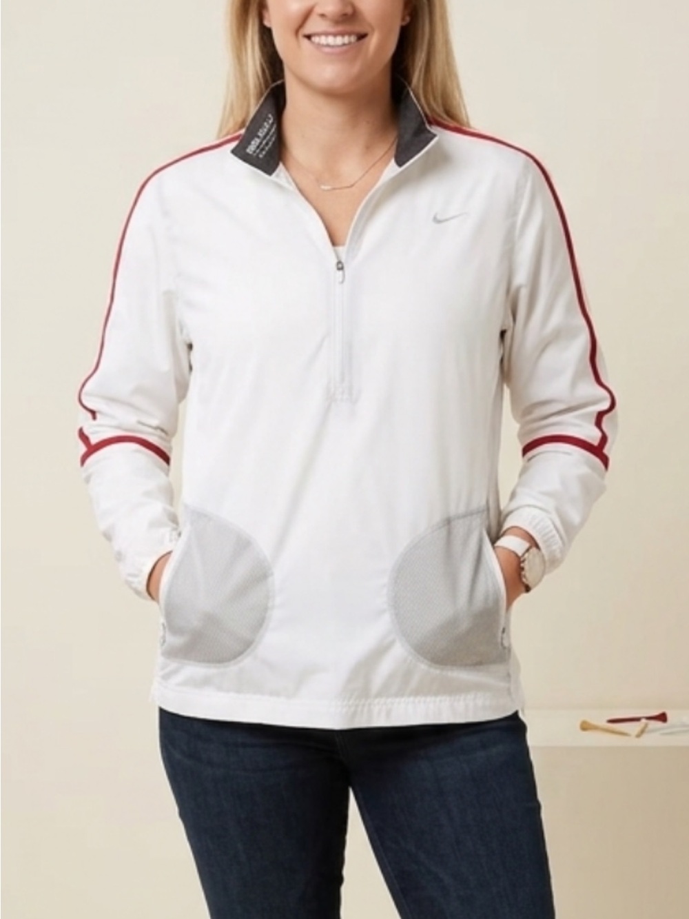 Nike Golf White Quarter-Zip Pullover